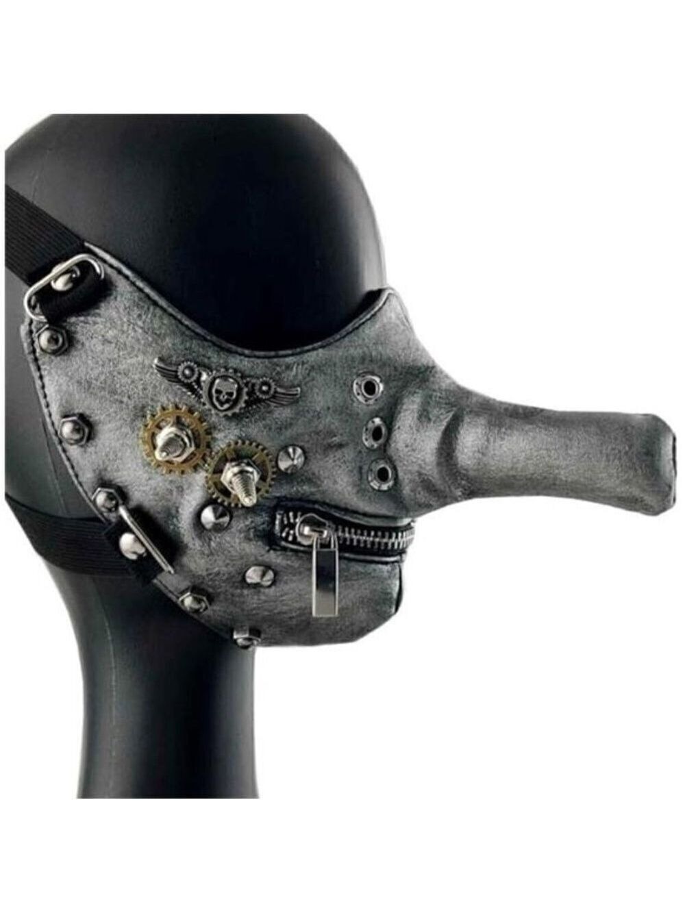 Unisex Steampunk Retro Gothic Leather Mask Halloween Cosplay Gears Spike BDSM